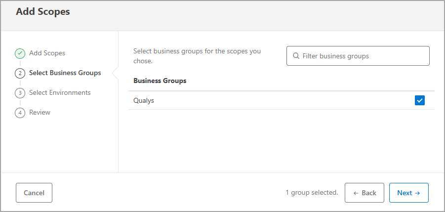 Select Business Group.